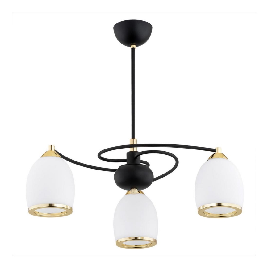 Argon 6144 - Pendelkrona AVILA PLUS 3xE27/15W/230V svart/gyllene/vit