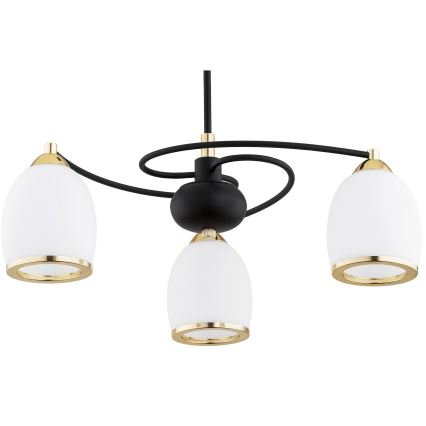 Argon 6144 - Pendelkrona AVILA PLUS 3xE27/15W/230V svart/gyllene/vit