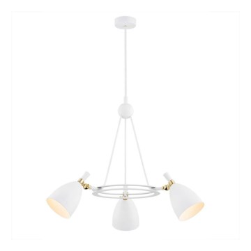 Argon 6148 - Pendelkrona CHARLOTTE 3xE27/15W/230V vit/gyllene