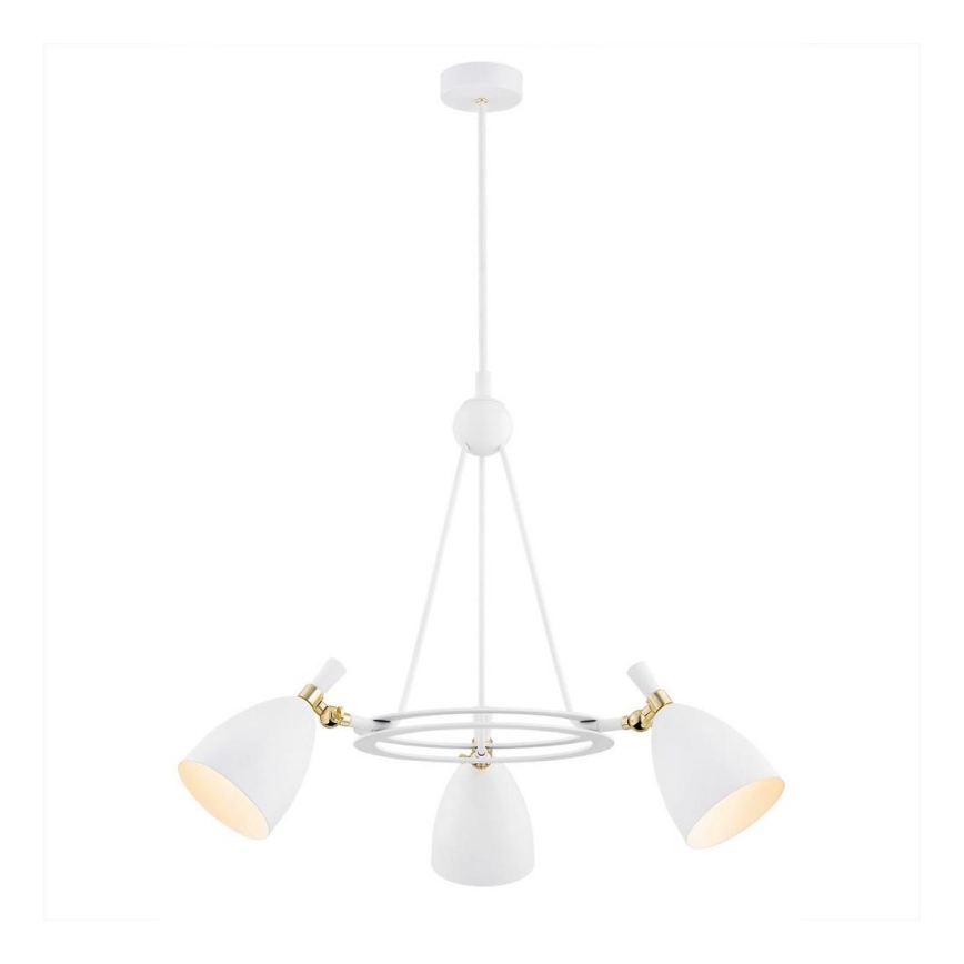 Argon 6148 - Pendelkrona CHARLOTTE 3xE27/15W/230V vit/gyllene