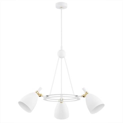 Argon 6148 - Pendelkrona CHARLOTTE 3xE27/15W/230V vit/gyllene