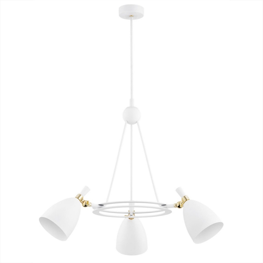Argon 6148 - Pendelkrona CHARLOTTE 3xE27/15W/230V vit/gyllene