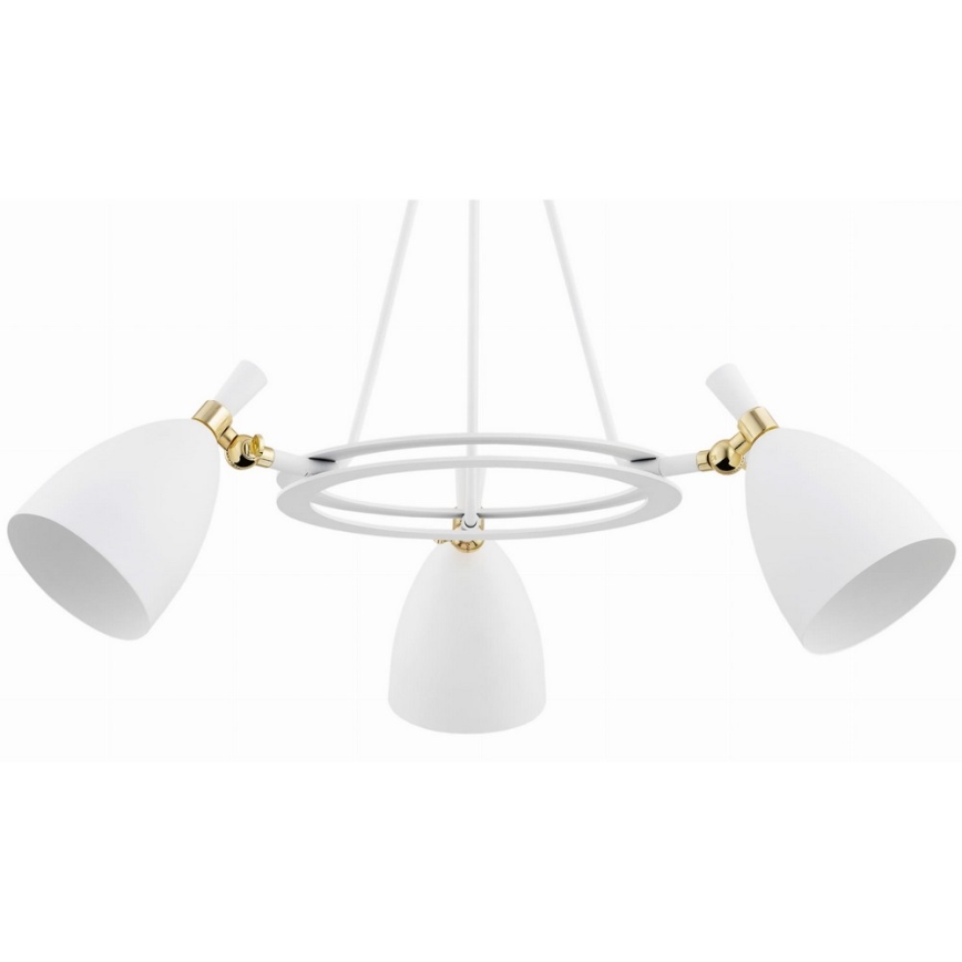 Argon 6148 - Pendelkrona CHARLOTTE 3xE27/15W/230V vit/gyllene
