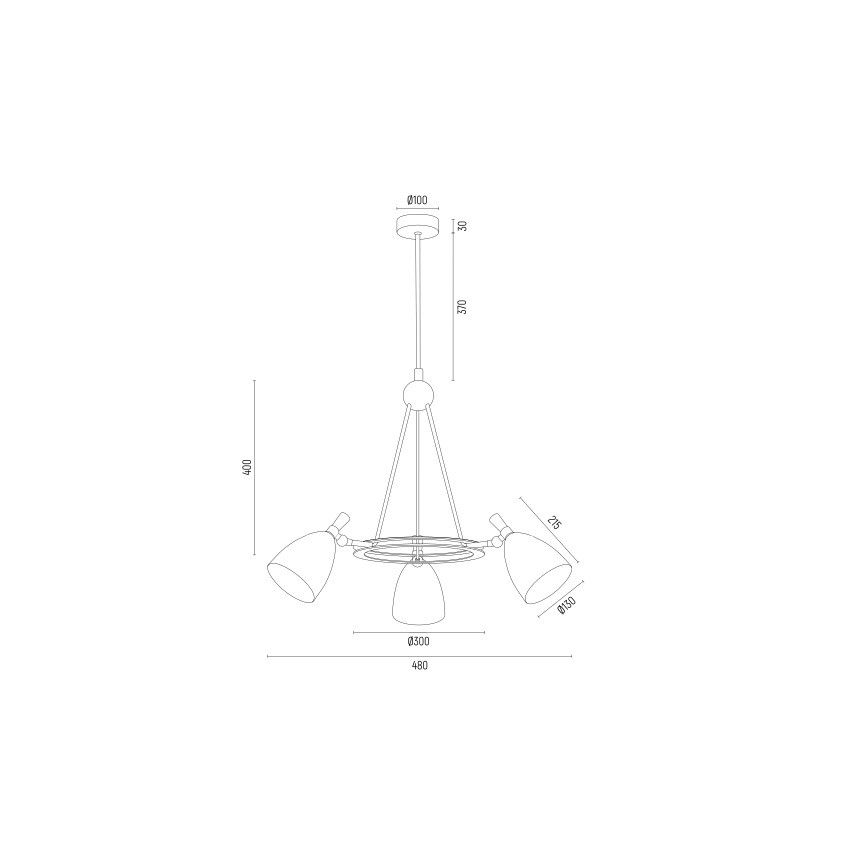 Argon 6148 - Pendelkrona CHARLOTTE 3xE27/15W/230V vit/gyllene