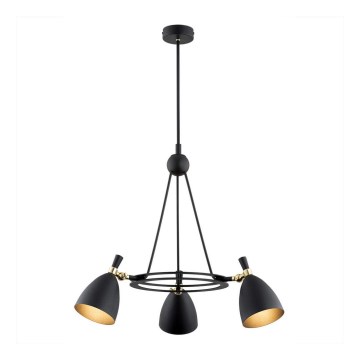 Argon 6149 - Pendelkrona CHARLOTTE 3xE27/15W/230V svart/gyllene