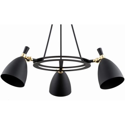 Argon 6149 - Pendelkrona CHARLOTTE 3xE27/15W/230V svart/gyllene
