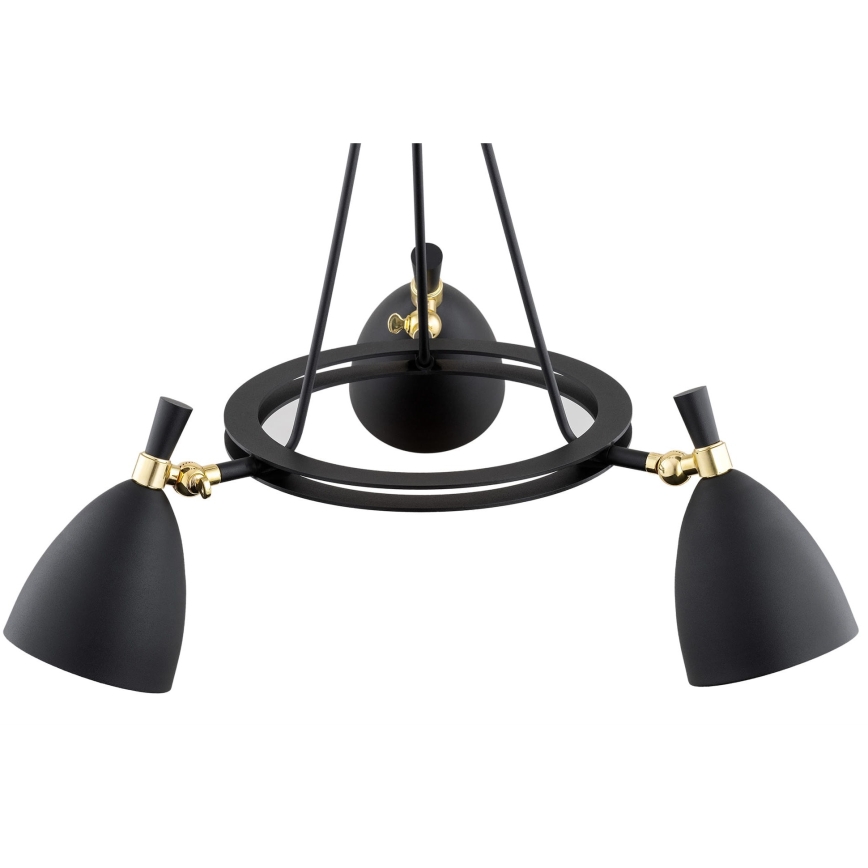 Argon 6149 - Pendelkrona CHARLOTTE 3xE27/15W/230V svart/gyllene