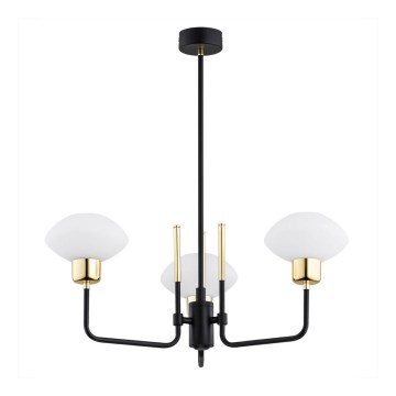 Argon 6166 - Pendelkrona RAVELLO 3xE14/15W/230V svart/guld