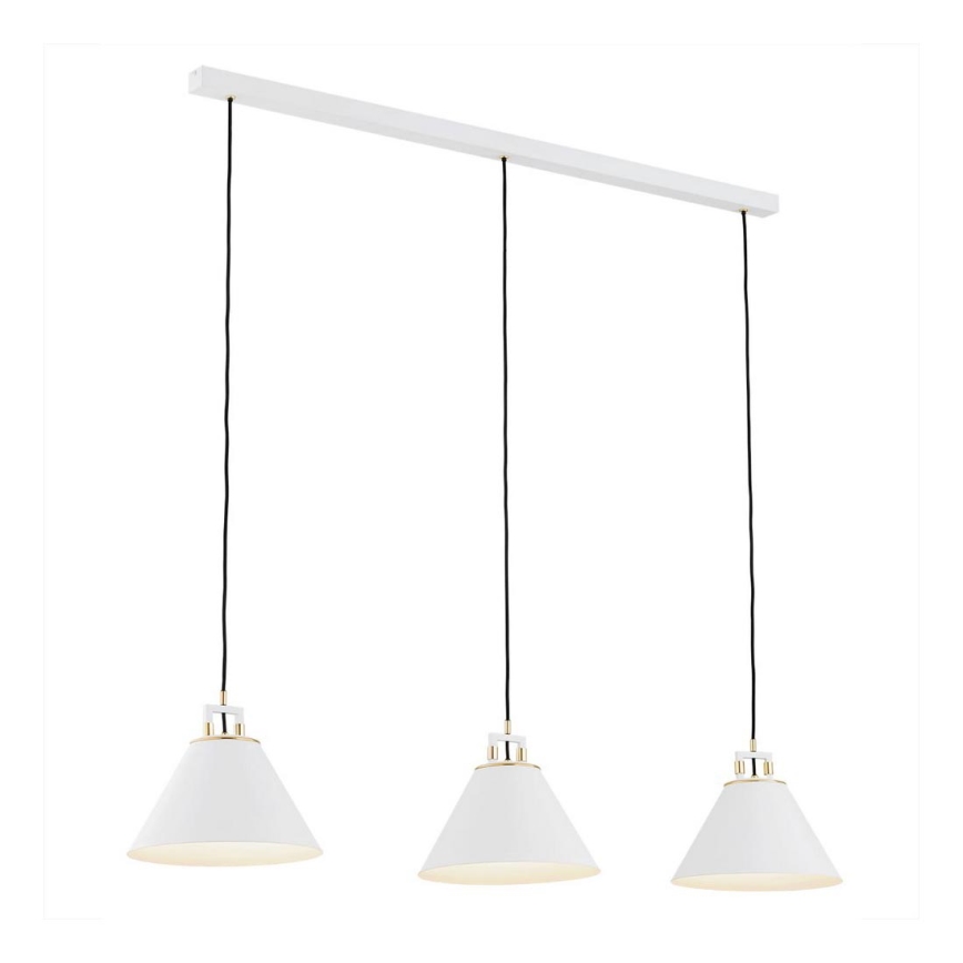 Argon 6173 - Ljuskrona med upphängningsrem ORTE 3xE27/15W/230V vit