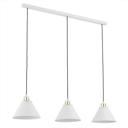 Argon 6173 - Ljuskrona med upphängningsrem ORTE 3xE27/15W/230V vit