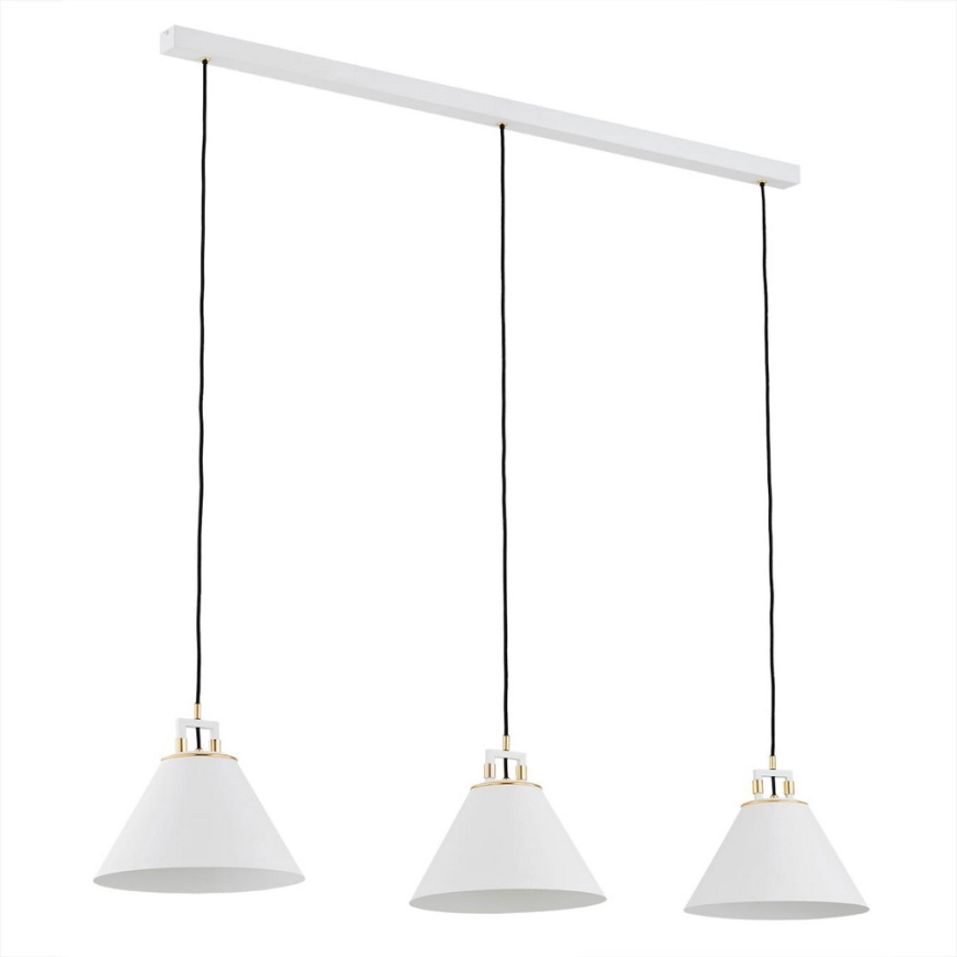 Argon 6173 - Ljuskrona med upphängningsrem ORTE 3xE27/15W/230V vit