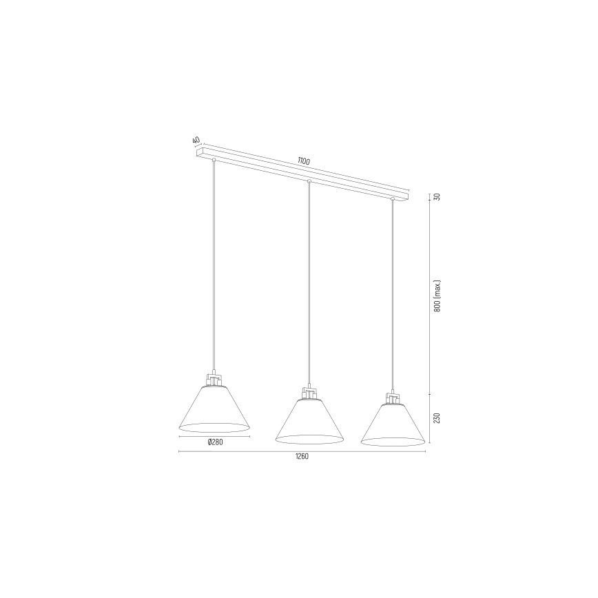 Argon 6173 - Ljuskrona med upphängningsrem ORTE 3xE27/15W/230V vit