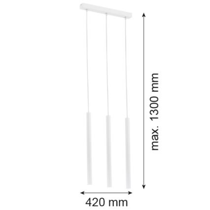 Argon 6178 - Taklampa ETNA 3xG9/6W/230V vit