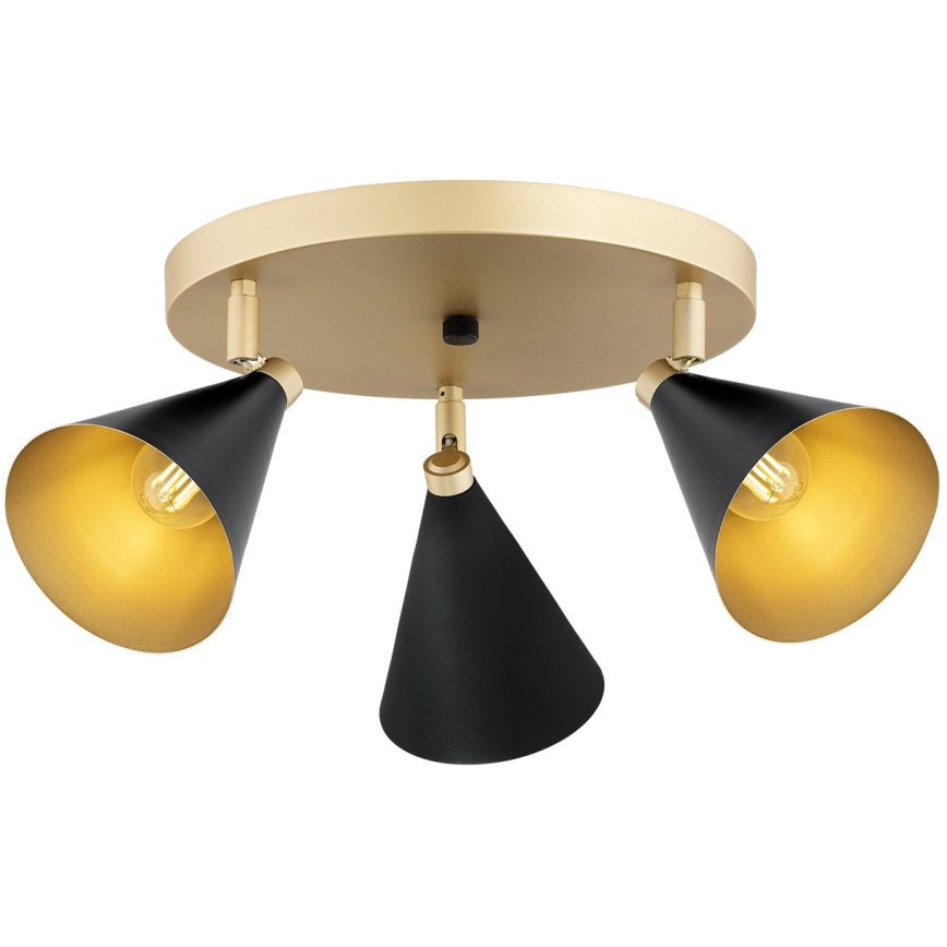 Argon 6262 - Spotlight LUCINDA 3xE14/7W/230V svart/guld