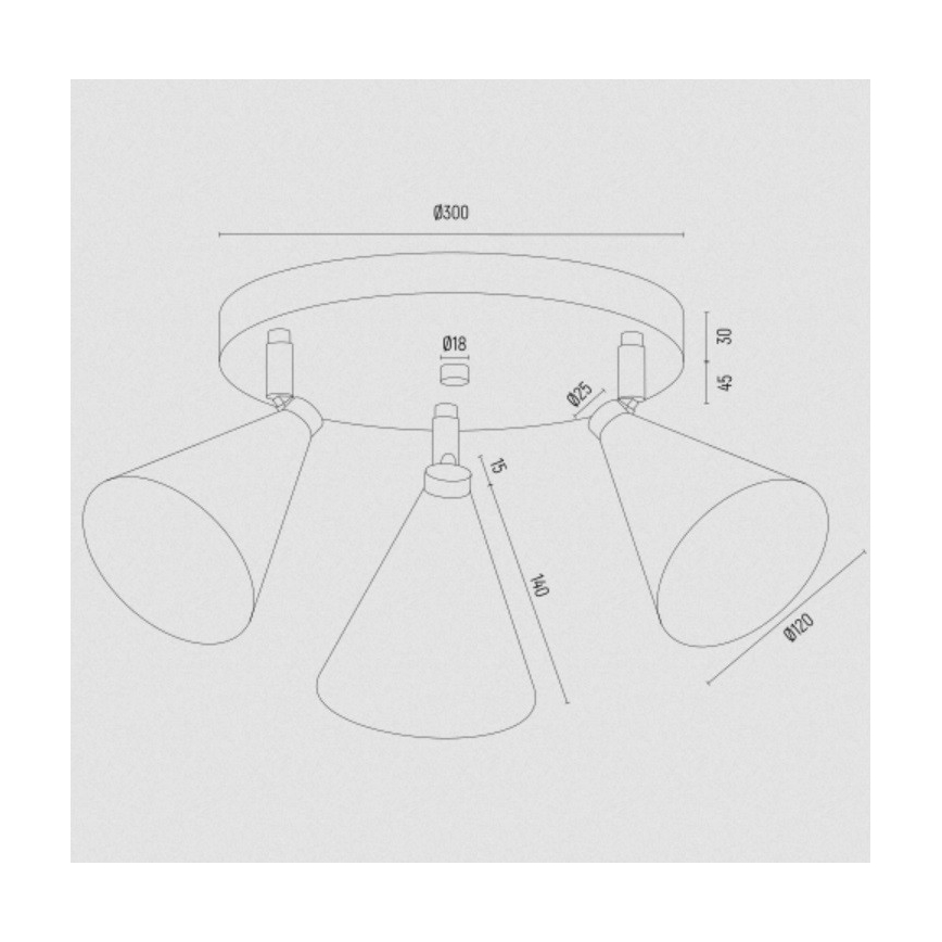 Argon 6262 - Spotlight LUCINDA 3xE14/7W/230V svart/guld