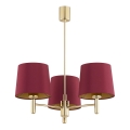 Argon 6266 - Pendelkrona PONTE PLUS 3xE27/15W/230V röd