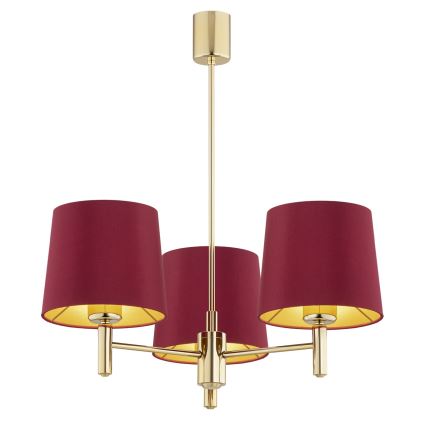 Argon 6266 - Pendelkrona PONTE PLUS 3xE27/15W/230V röd