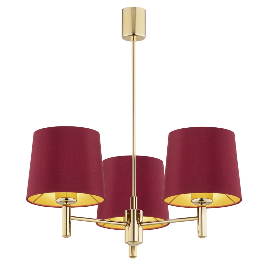Argon 6266 - Pendelkrona PONTE PLUS 3xE27/15W/230V röd