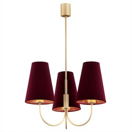Argon 6270 - Pendelkrona SAFIANO 3xE27/15W/230V burgundy
