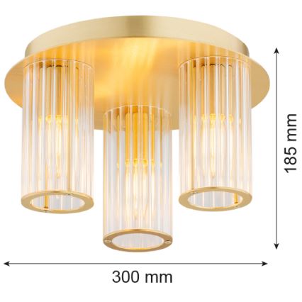 Argon 6304 - Taklampa HAMPTON 3xE14/7W/230V guld