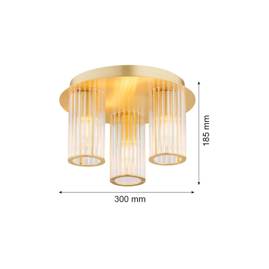 Argon 6304 - Taklampa HAMPTON 3xE14/7W/230V guld