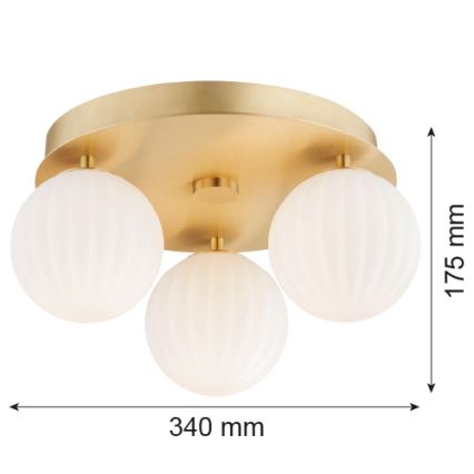 Argon 6305 - Taklampa PALOMA 3xE14/7W/230V guld/vit