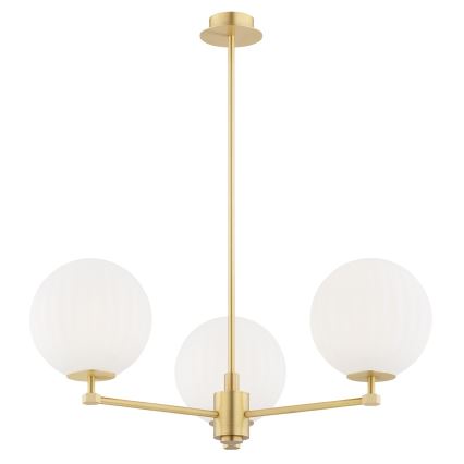 Argon 6307 - Pendelkrona PALOMA 3xE14/7W/230V guld/vit