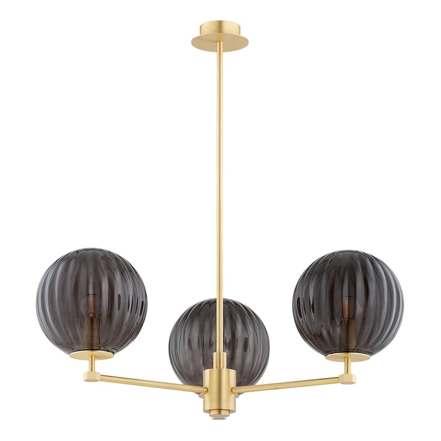Argon 6310 - Pendelkrona PALOMA 3xE14/7W/230V guld/svart
