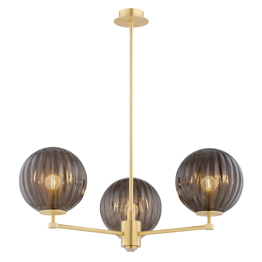 Argon 6310 - Pendelkrona PALOMA 3xE14/7W/230V guld/svart