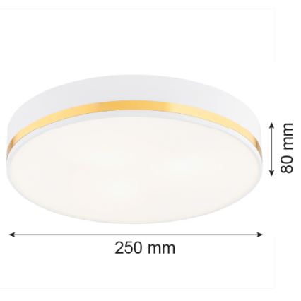 Argon 7034 - Taklampa AMORE 2xE27/15W/230V diameter 25 cm vit/gyllene