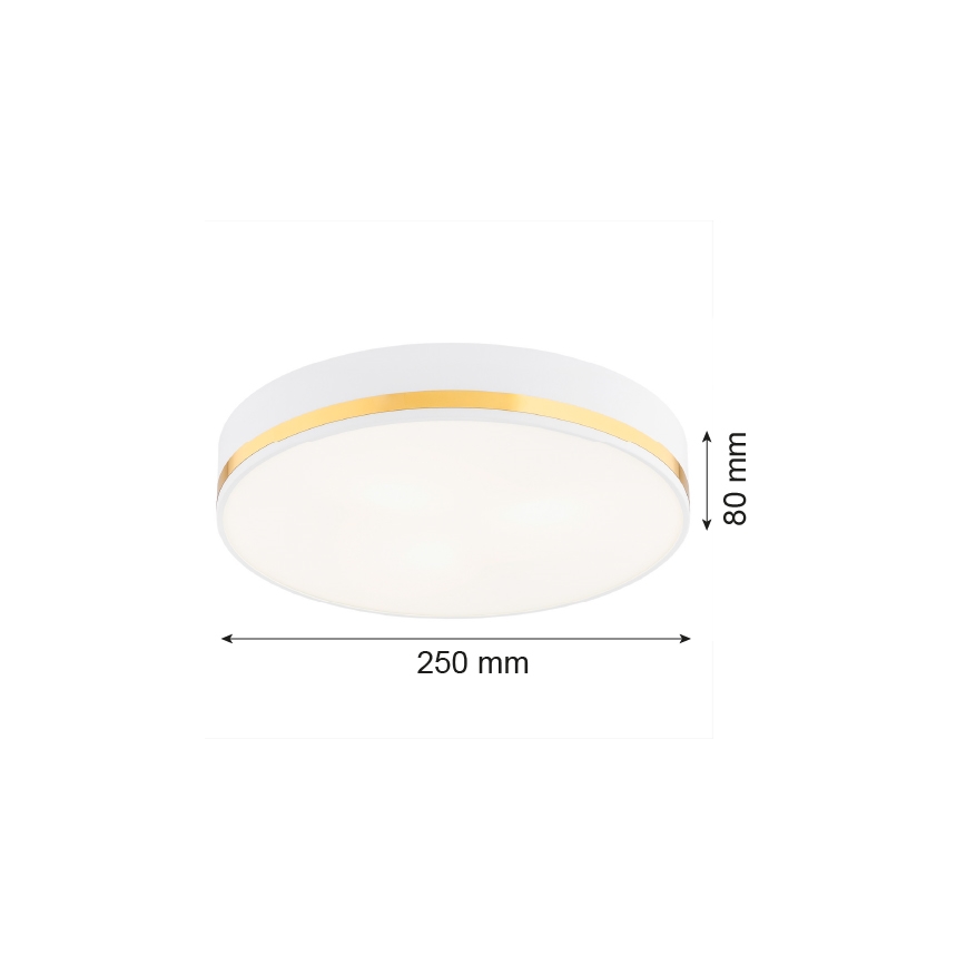 Argon 7034 - Taklampa AMORE 2xE27/15W/230V diameter 25 cm vit/gyllene