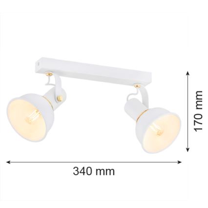 Argon 7036 - Spotlight TWIST 2xE14/7W/230V vit/gyllene