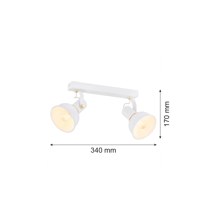 Argon 7036 - Spotlight TWIST 2xE14/7W/230V vit/gyllene