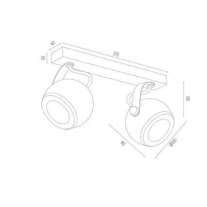 Argon 7038 - Spotlight KOS PLUS 2xGU10/5W/230V vit/gyllene