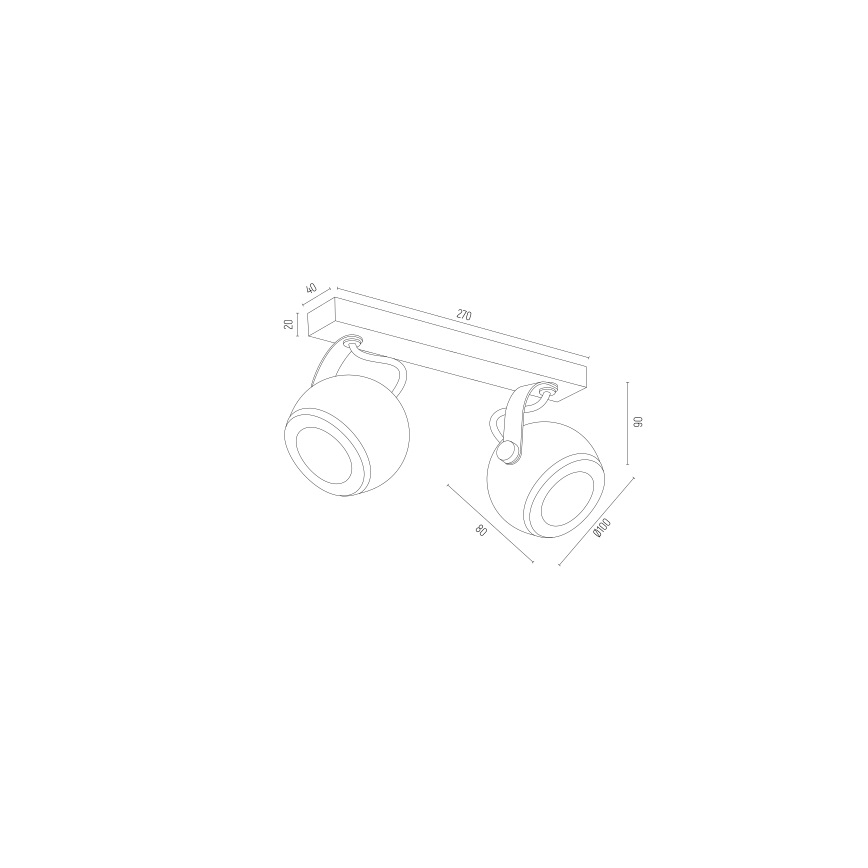 Argon 7038 - Spotlight KOS PLUS 2xGU10/5W/230V vit/gyllene