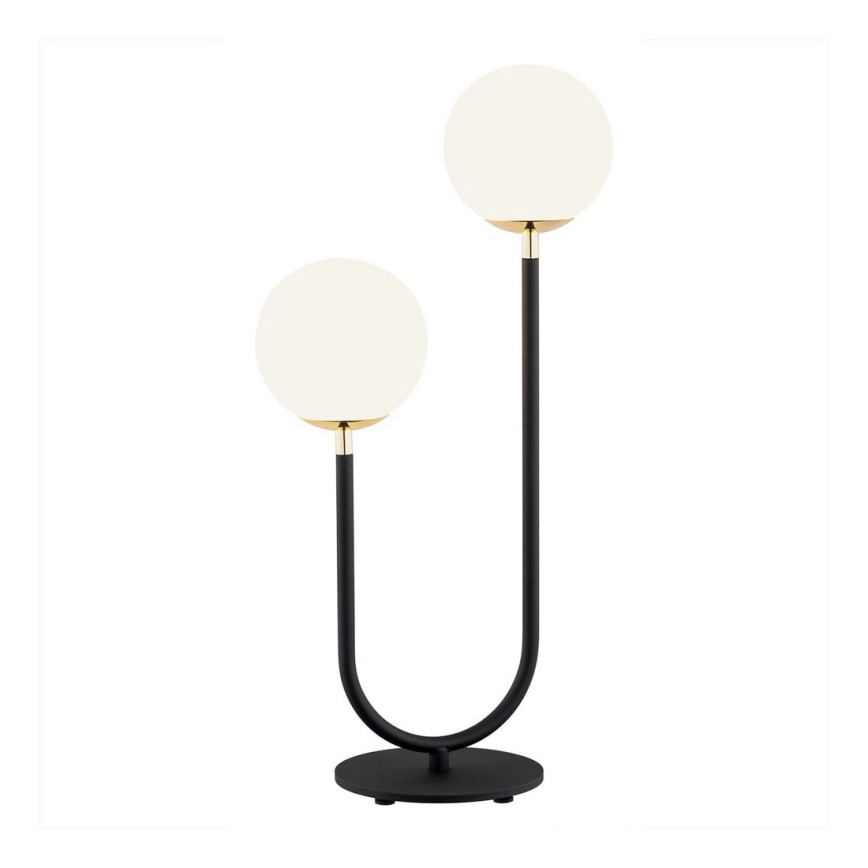 Argon 7072 - Bordslampa FERRONE 2xE14/7W/230V svart/vit/gyllene
