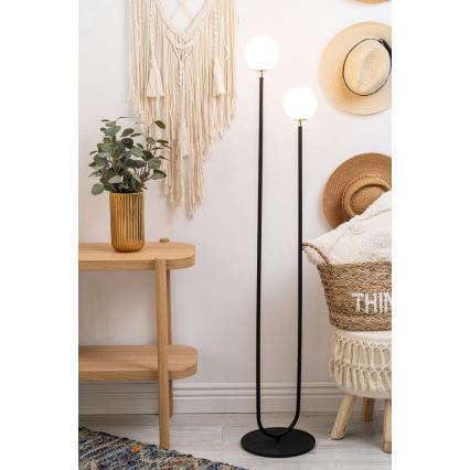 Argon 7073 - Golv lampa FERRONE 2xE14/7W/230V svart/vit/gyllene