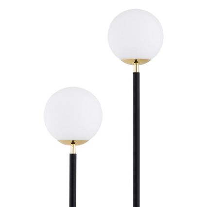 Argon 7073 - Golv lampa FERRONE 2xE14/7W/230V svart/vit/gyllene