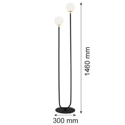 Argon 7073 - Golv lampa FERRONE 2xE14/7W/230V svart/vit/gyllene