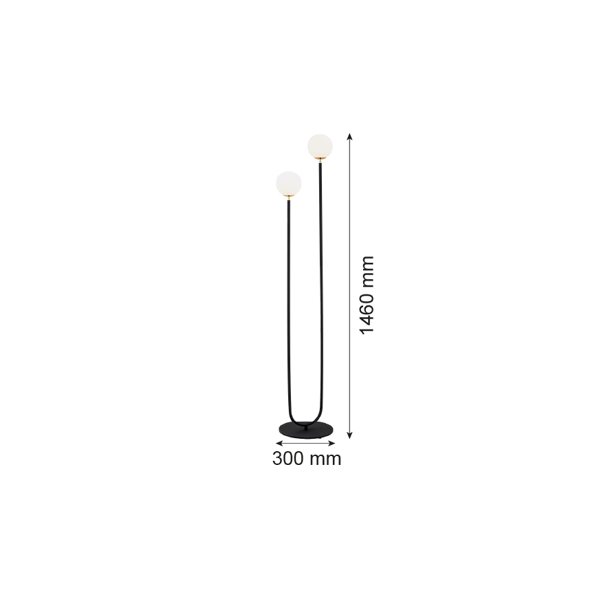 Argon 7073 - Golv lampa FERRONE 2xE14/7W/230V svart/vit/gyllene