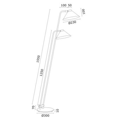 Argon 7074 - Golv lampa GABIAN 2xE27/15W/230V vit