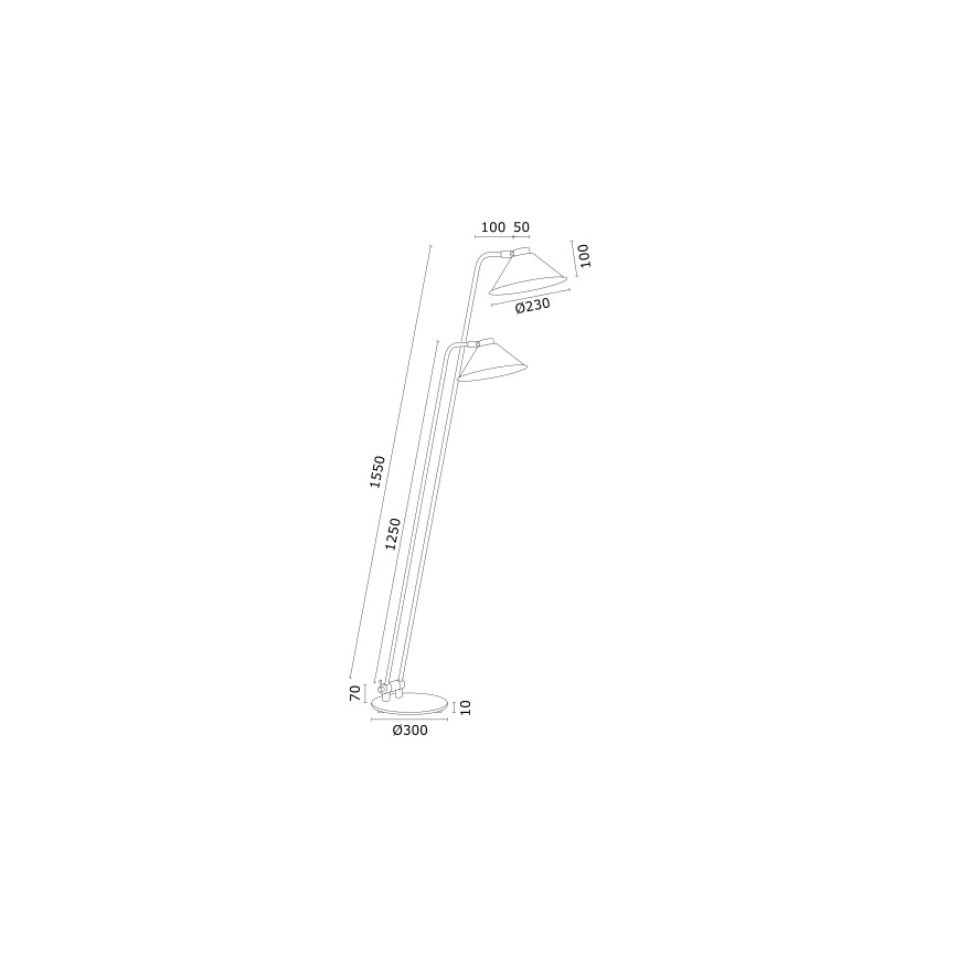 Argon 7074 - Golv lampa GABIAN 2xE27/15W/230V vit
