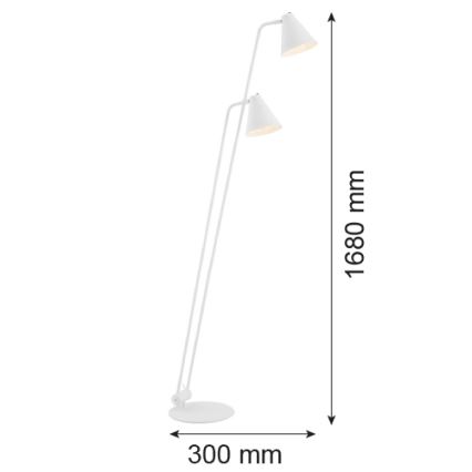 Argon 7076 - Golv lampa AVALONE 2xE27/15W/230V vit