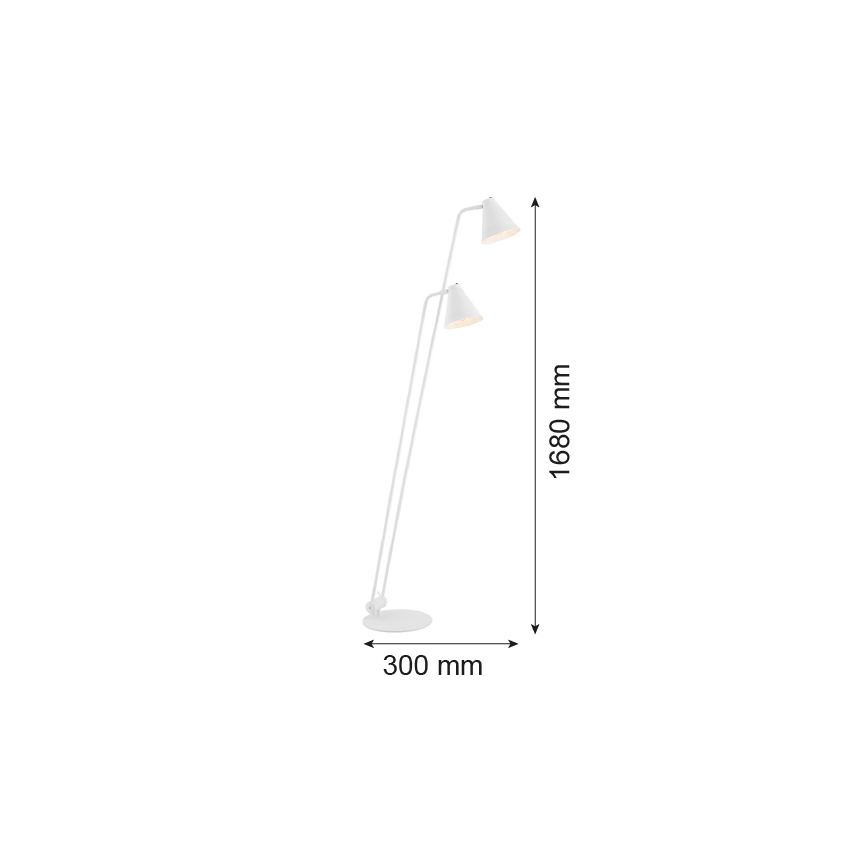 Argon 7076 - Golv lampa AVALONE 2xE27/15W/230V vit