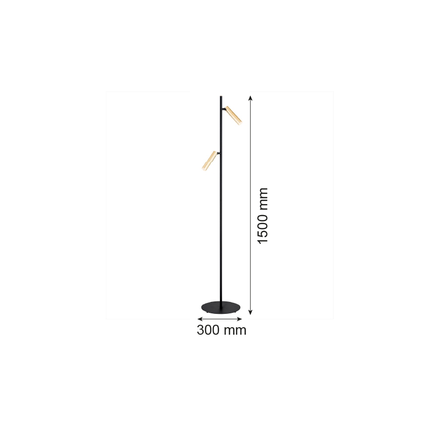 Argon 7083 - Golv lampa TORRE 2xG9/6W/230V svart/mässing