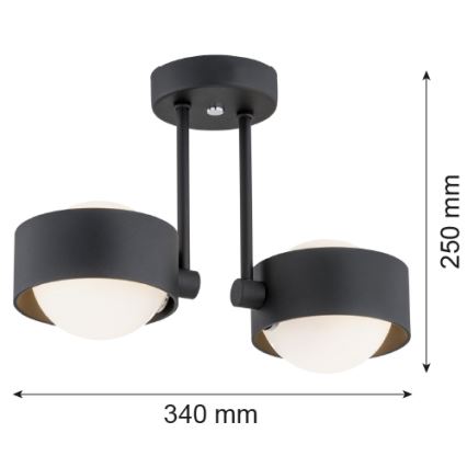 Argon 7089 - Pendelkrona MASSIMO PLUS 2xG9/6W/230V svart