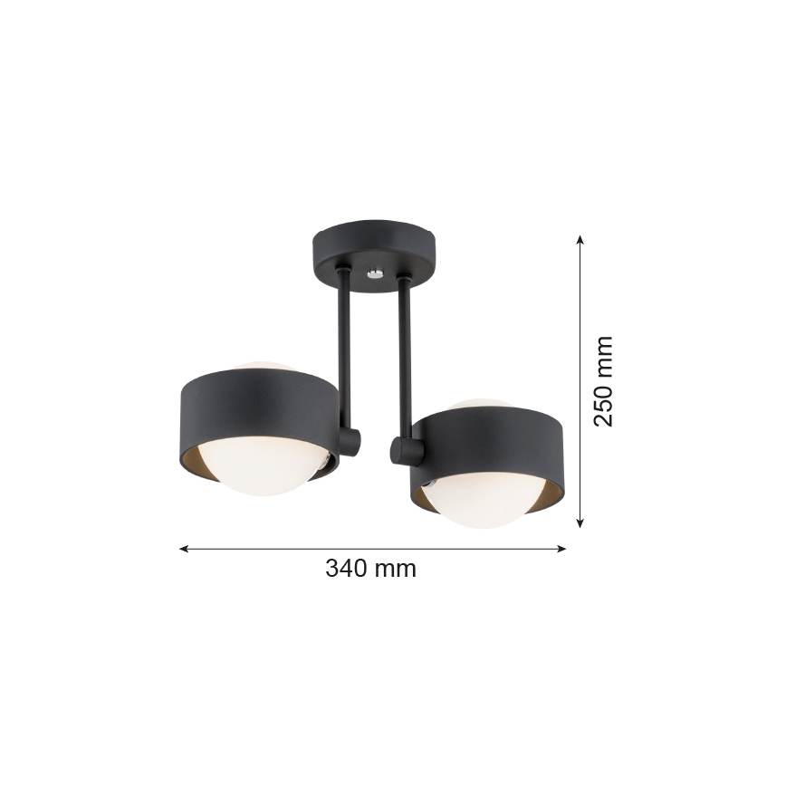 Argon 7089 - Pendelkrona MASSIMO PLUS 2xG9/6W/230V svart