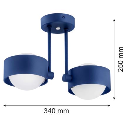 Argon 7090 - Pendelkrona MASSIMO PLUS 2xG9/6W/230V blå