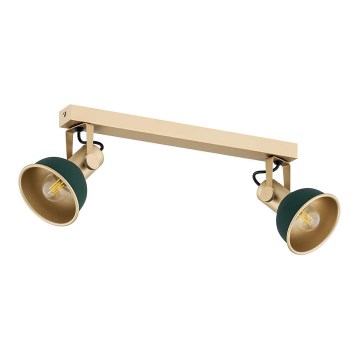 Argon 7143 - Spotlight LENORA 2xE14/7W/230V guld/grön