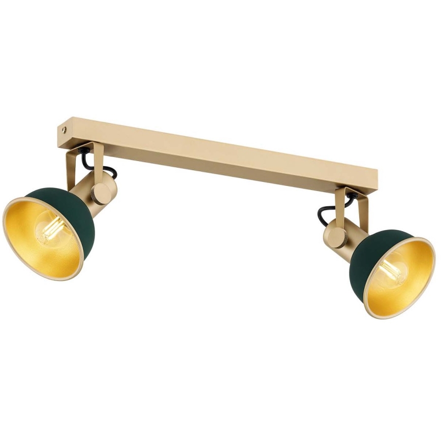 Argon 7143 - Spotlight LENORA 2xE14/7W/230V guld/grön